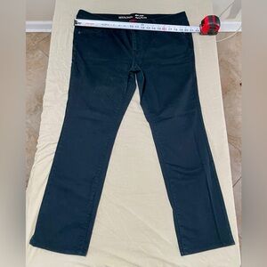 Merona Black Modern Straight Leg Flat Front Pants Women's Cotton Spandex Regular